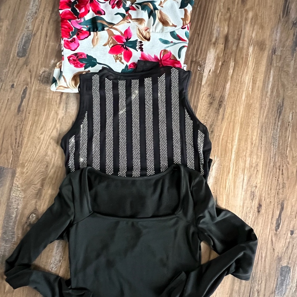 Floral and Striped Women's Tops Set